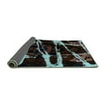 thumbnail image 2 of Ahgly Company Indoor Rectangle Abstract Turquoise Blue Modern Area Rugs, 2' x 5', 2 of 4