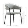 thumbnail image 3 of Belle Stone Grey Textured Leatherette Dining Chair with Metal Legs - Set of 4, 3 of 8