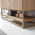 thumbnail image 3 of Pemberly Row Modern 60" White Grain Stone Top Double Vanity in Oak, 3 of 10