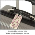 thumbnail image 3 of Square 2Pack PU Leather Peach Blossoms Cruise Luggage Tag with Privacy Cover and Name ID Tag for Travel Handbags Backpacks Luggage Tags, 3 of 6