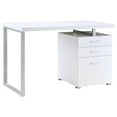 thumbnail image 3 of DeeHome White 3-drawer Reversible Office Desk, 3 of 9