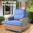 thumbnail image 2 of Ovios Patio Furniture Set 8 Pieces Patio Conversation Seating All-Weather Rattan Wicker Outdoor Sectionals with Swivel Rocking Chair for Backyard, 2 of 8