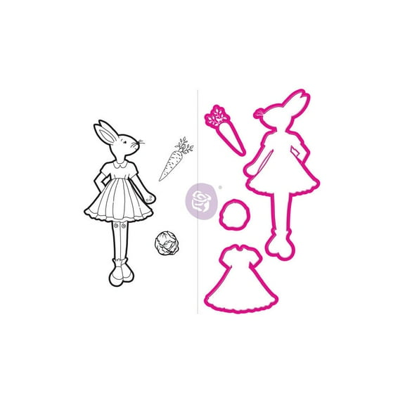 PRIMA MARKETING INC JN Doll Stamp & Dies - Bunny UPC 655350912192