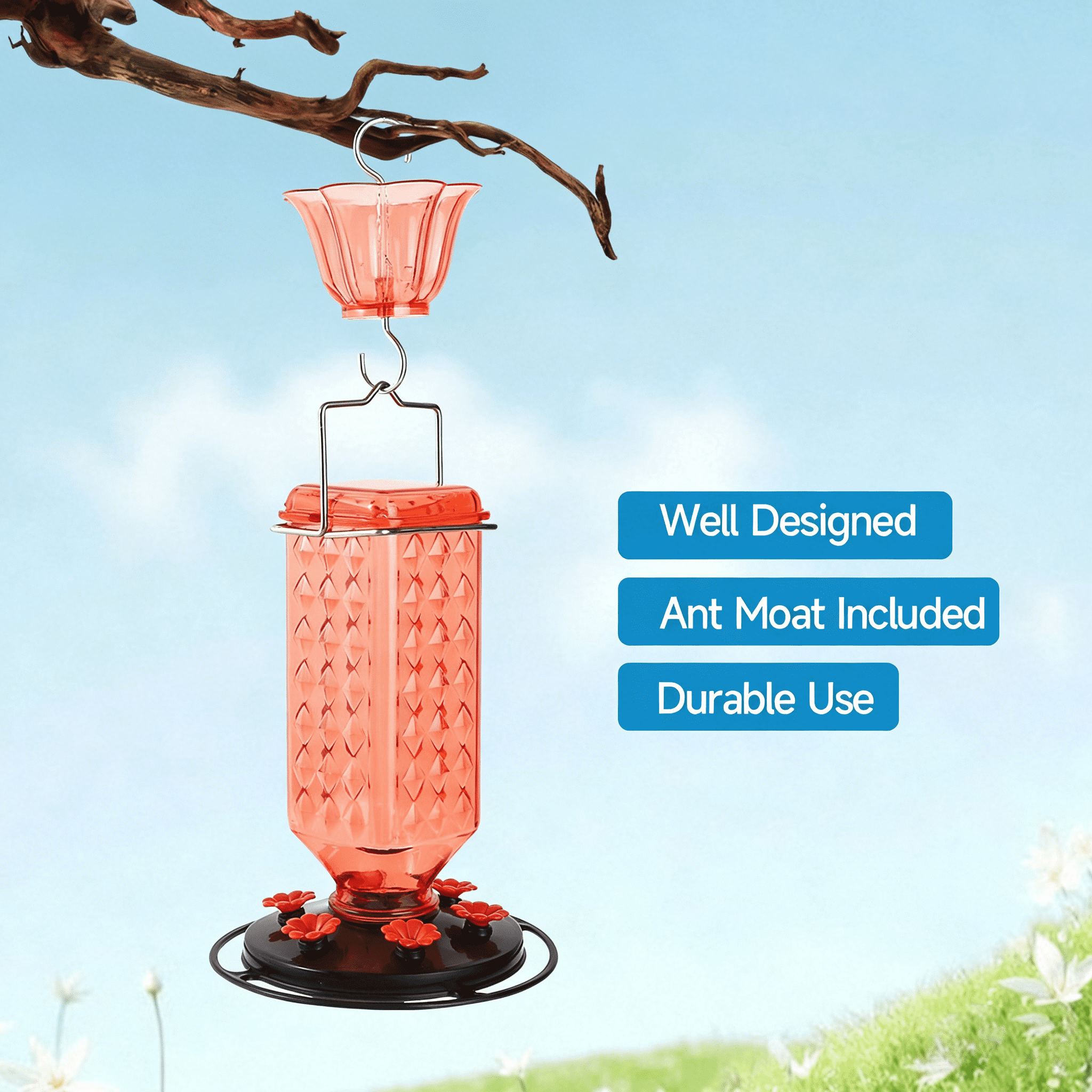 Outdoor hummingbird feeder hummingbird feeder bird feeder garden-Blue