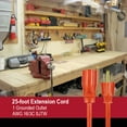 thumbnail image 6 of Hyper Tough 25FT 16AWG 3 Prong Orange Outdoor Extension Cord with Single Outlet, 125V, 13A, 6 of 9