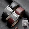 thumbnail image 4 of Genuine Leather Watch Strap For Cartier Santos 100 Men's And Women's Black Brown Leather Watchband 20mm 23mm, 4 of 5