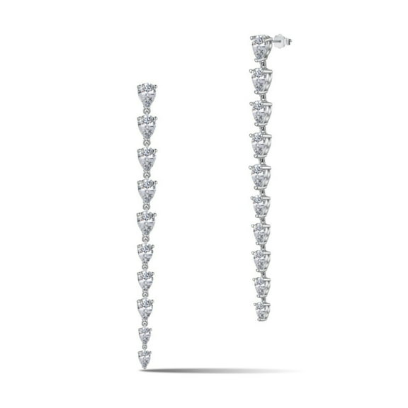 Long Earrings for Women Dangling 5A CZ Clear Gold Dangle Earrings 925 Sterling Silver Hypoallergenic Tassel Wedding Earrings for Brides