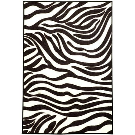 Ottomanson Pink Collection White Black Animal Print Zebra Design Ottomanson Pink Collection White Black Animal Print Zebra Design Area Rug 3