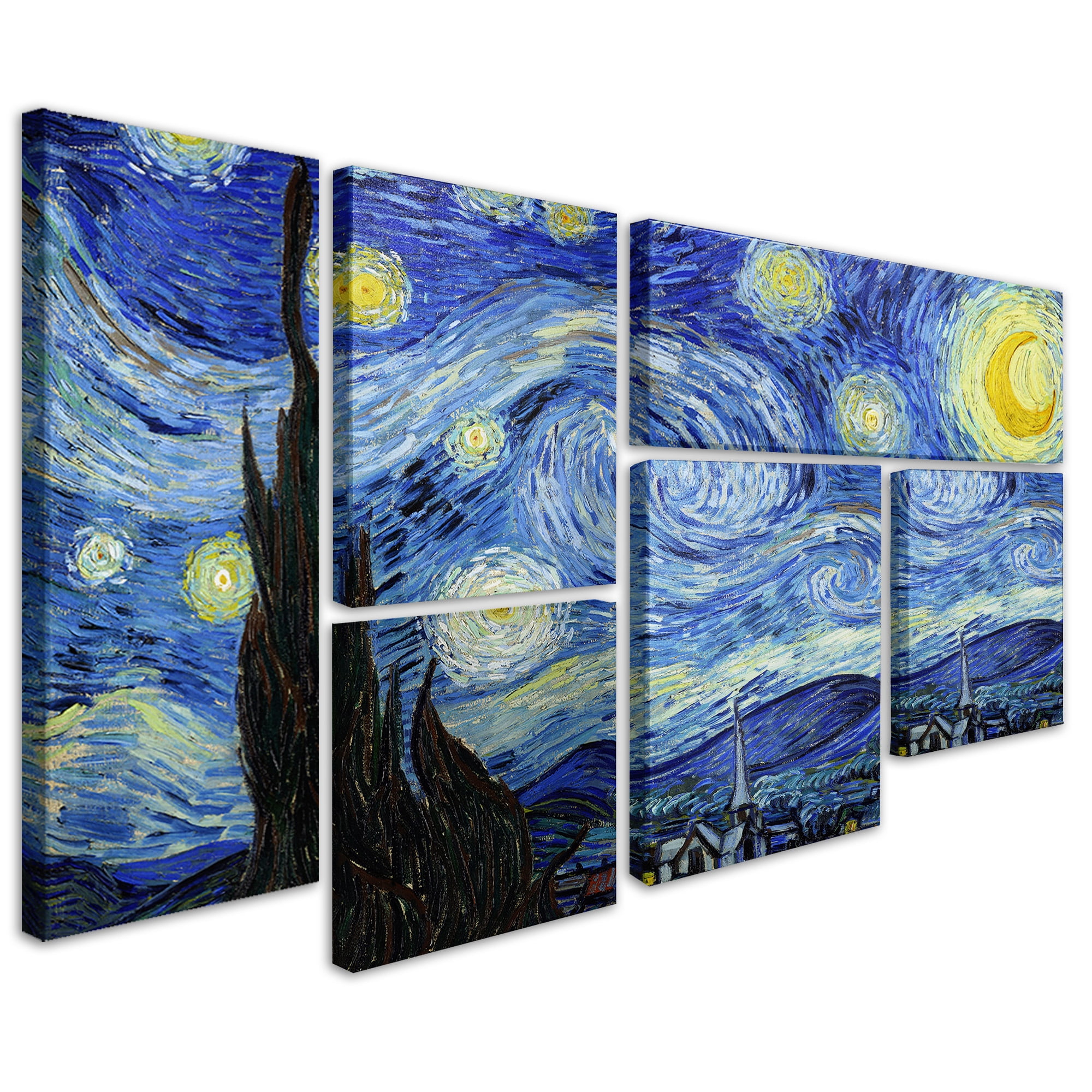 Trademark Fine Art 12X18 Landscape Canvas Wall Art 'Starry Night' by Vincent van Gogh