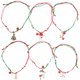 thumbnail image 1 of EeaseMX pulseras navideñas con dijes de aleación y cuerda trenzada tejida a mano., 1 of 8