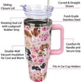 thumbnail image 5 of Cavalier King Charles Spaniel Tumbler - 40Oz 3D-Printed Insulated Travel Mug with Dog Patterns & Vintage Florals - Dog Lover Gift, 5 of 6
