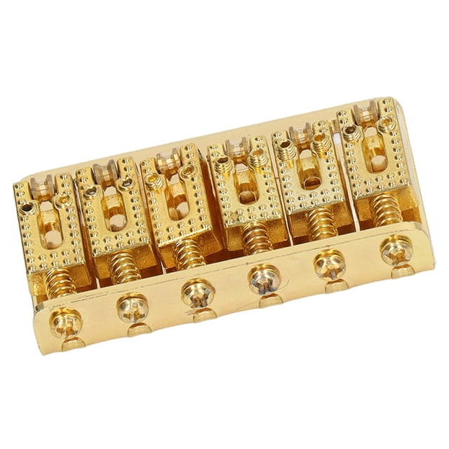 Electric Guitar Bridge, Metal Hardtail Bridge 65mm Standard Size Glossy 6 Strings For Replacement Silver,Black,Gold