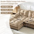 thumbnail image 6 of MIKIBAMA 77" Light Coffee U Shaped Chenille Modular Sectional Sofa Cloud Design Button Seat Cushions With Movable Ottomans Solid Wood Frame for Living Room,2-Seat, 6 of 10