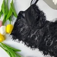 thumbnail image 3 of Gibobby Camisola de satén con cuello de encaje para mujer(Negro,G), 3 of 5