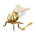 thumbnail image 2 of Tnarru Bee Honey Jar Luxurious Spoon Included for Festive Housewarming Gift Kitchen Gold, 2 of 8