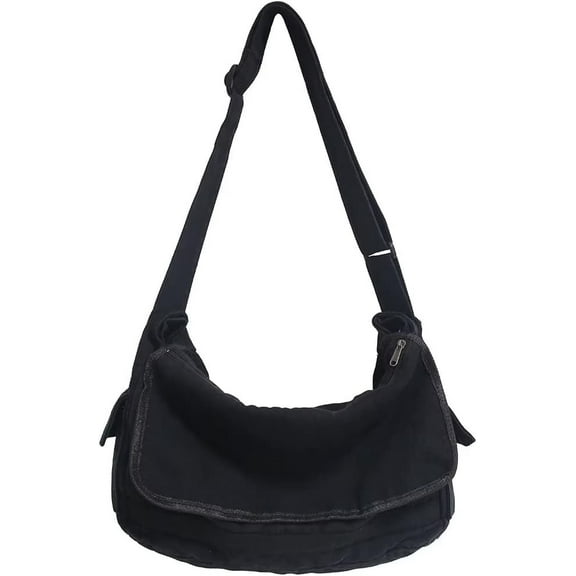 MMYGU Messenger Satchel for Women Canvas Hobo Crossbody Purse Large Multi Pockets Shoulder Bag Travel Everyday Purse