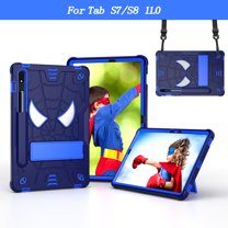 TECH CIRCLE Cute Spider Universal Case for Samsung Galaxy Tab S8/S7 Tablet 11", SM-X700/SM-T870 Case - Heavy Duty Protectiove Kids Case Shockproof Rugged Cover with Stand / Shoulder Strap, Navy Blue
