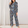 thumbnail image 2 of Xecao Video Game Print Women Pajamas Set Soft Sleepwear Pjs long Sleeve Button Down Nightwear with Long Pants, 2 of 6