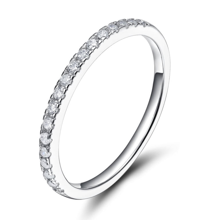 EAMTI Round Eternity CZ Ring, Sterling Silver, Size 6.5 photo 1