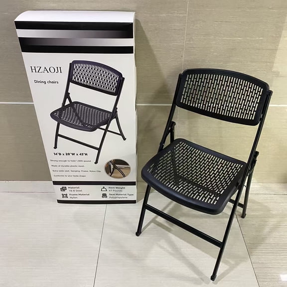 HZAOJI Dining chairs,Folding Chair, 18-8 Steel, Black