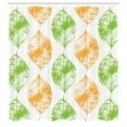 thumbnail image 3 of Ambesonne Leaves Shower Curtain, Illustration Print of Leaf, 69"Wx70"L, White and Lime Green, 3 of 5