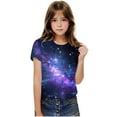 thumbnail image 4 of Frwgonr Girls Everyday T-Shirts Soft Space Tees Kids Boys Casual Tshirts Clothes Summer Tops Purple, Size 3-14 Years, 4 of 6