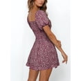 thumbnail image 3 of Sherrylily Women Floral Wide Leg Short Rompers Shirred Ruffle Sleeve Jumpsuit, 3 of 5