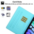 thumbnail image 6 of iPad Mini 6 Case, Mini 6 Cover 2021(8.3 inch), Allytech Premium PU Leather Flip Stand Wallet Protective Case with Pencil/Card Slot Kids Women Case for iPad Mini 6th Gen 2021(A2568/A2569), Blue Marble, 6 of 7