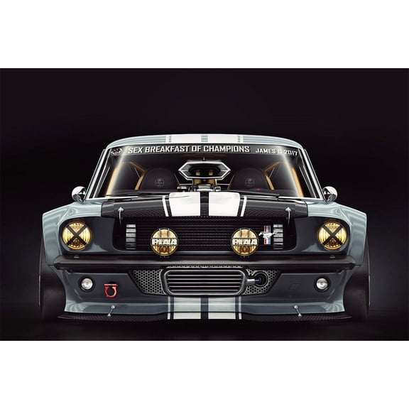 Ford Mustang 1965 Vintage Car Classic Car Wall Art Home Decor - 12x18 Inch Laminated Poster - Stunning Detail and Bold Colors