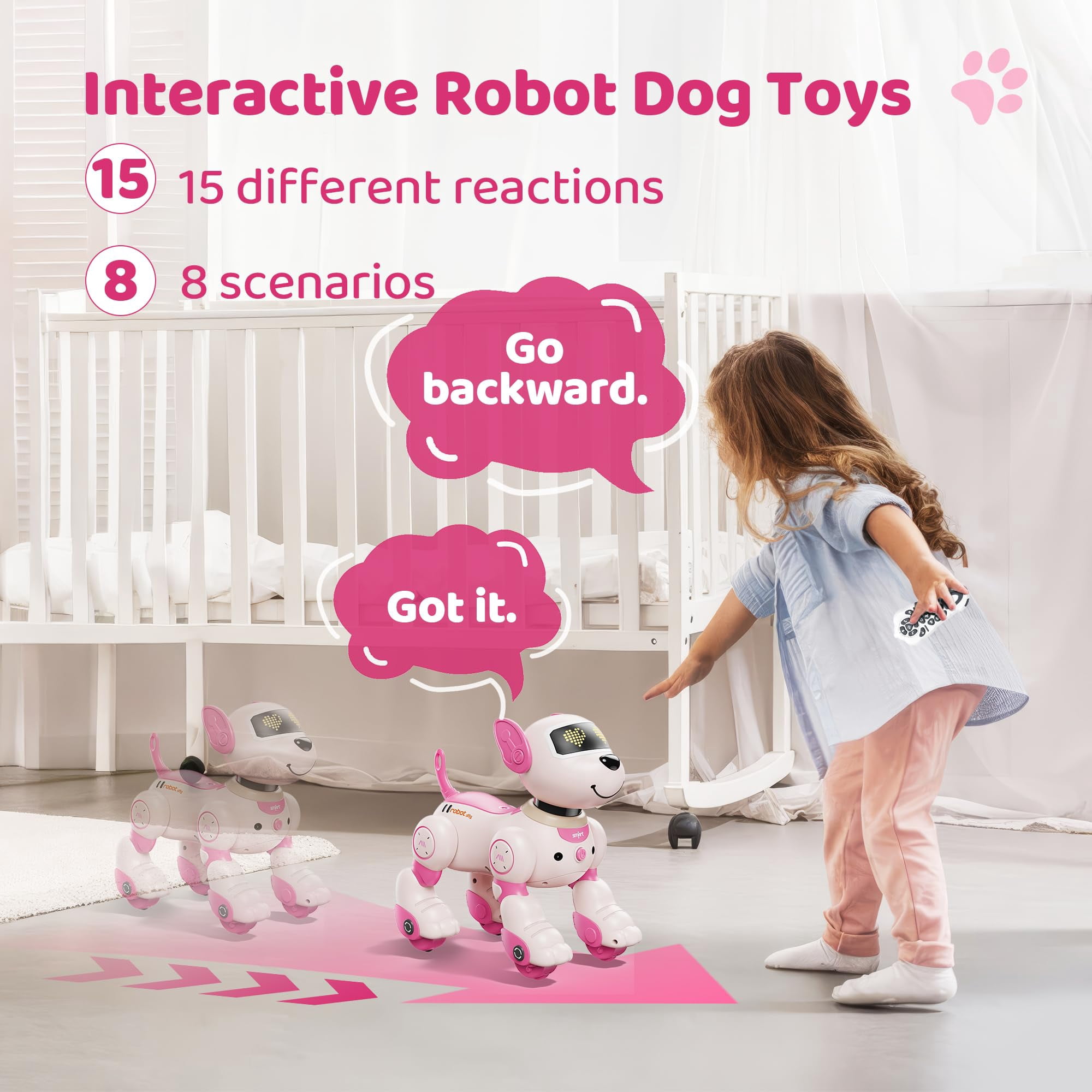 Robot Dog Toy, RC Interactive Robotic Dog with Voice Control & Touch Sensor, Smart Programmable Puppy for Kids Age Groups 8-12 Christmas Birthday Gifts