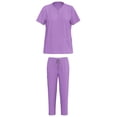 thumbnail image 7 of LYMAYTER Women Nurse Uniform V-Neck Female Medical Uniform Solid Color Medical Uniform Set Easy Care Uniforms S-2XL, 7 of 7