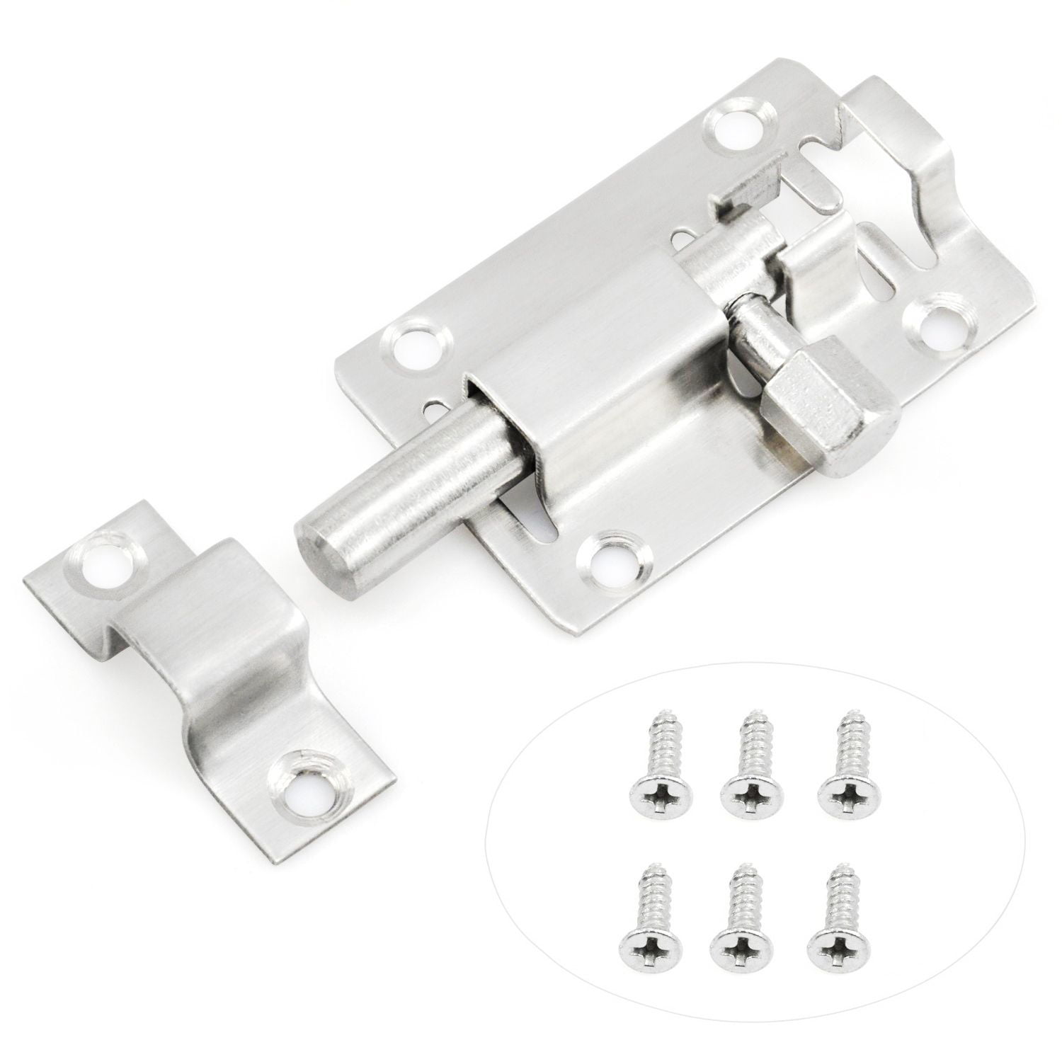 Door Lock Slide Bolt for Bathroom, Toilet, Shed, Bedroom, Furniture Catch Latch Easy Fit