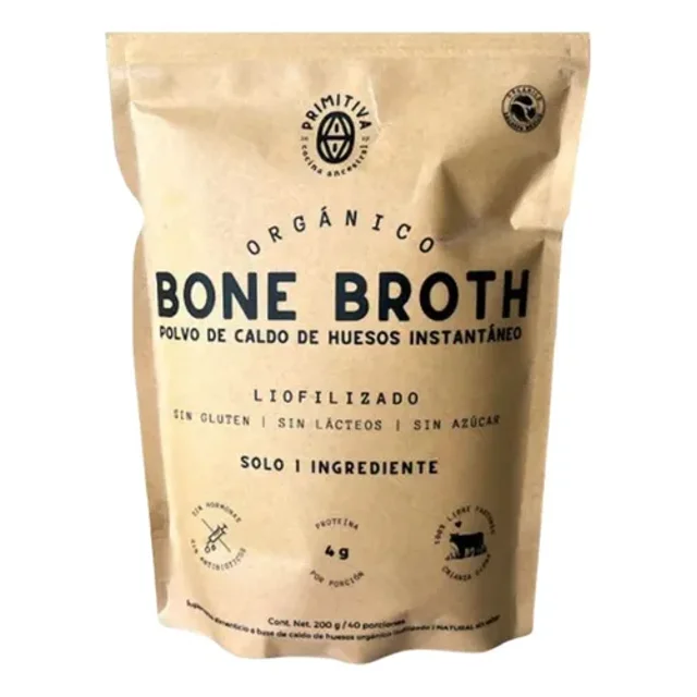 Caldo De Huesos Liofilizado Primitiva 200g Bone Broth 40porc