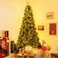 thumbnail image 1 of Gymax 8 FT Pre-Lit Artificial Christmas Tree Hinged Xmas Tree w/ 1498 Branch Tips & 880 LED Lights, 1 of 10