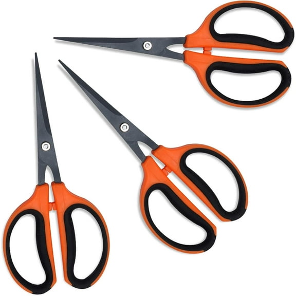 6 Packs Trimming Scissors Teflon Coated Non Stick Blades Pruning Shears Gardening Hand Pruning Snips with Straight Stainless Steel Precision Blade