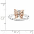 thumbnail image 4 of Diamond Sterling Silver and Rose Gold-Plated Butterfly Ring, 4 of 7