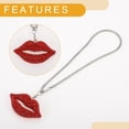 thumbnail image 5 of Unique Bargains 1 Pc Metal Faux Crystal Lips with Rhinestones Car Rear View Mirror Pendant Accessories Car Hanging Ornament Red, 5 of 6