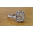 thumbnail image 3 of HeartsAndYou 2.5ct Radiant Cut Moissanite Halo Promise Engagement Ring for Women 18k White Gold over Silver, 3 of 9