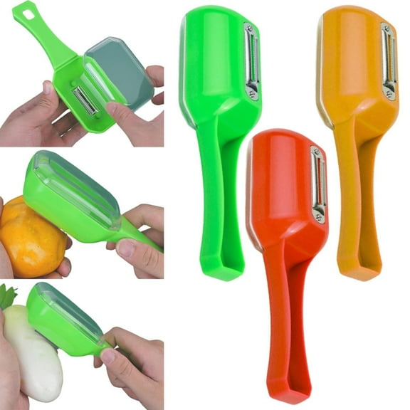 Kitchen Peeler 1X Peeler Kitchen Essentials Fruit Peeler with Storage Box 2024 New Multifunctional Kitchen Peeler Vegetable Peeler with Storage Bucket Upgrade Carrot Vegetable Fruit