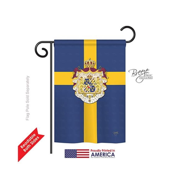 Breeze Decor 58091 Sweden 2-Sided Impression Garden Flag - 13 x 18.5 in.