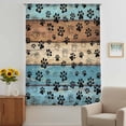 thumbnail image 3 of Light Blue Brown Sheer Curtains 54 Inches Long, Rustic Farmhouse Dog Paw Vintage Light Filering Curtains, Breathable Simi Curtain Privacy Drapes for Kitchen Bathroom Small Window Treatment, 3 of 9