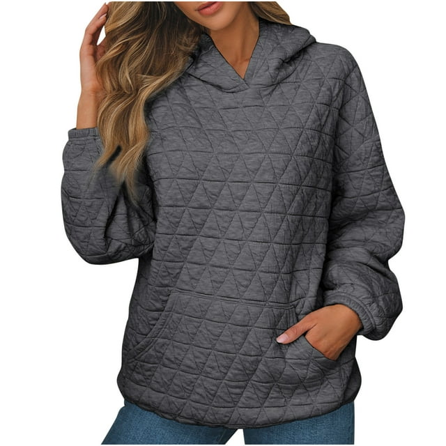 cfhntfmh Sweat à Capuche pour Femmes Surdimensionné Mode Léger Pull Décontracté Manches Longues avec Poches