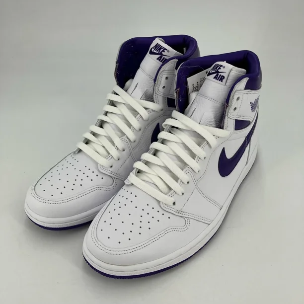 N I-K-E A i r-Jor-dan A i r-Jor-dan Women s A i r-Jor-dan 1 High OG Court Purple Sneakers