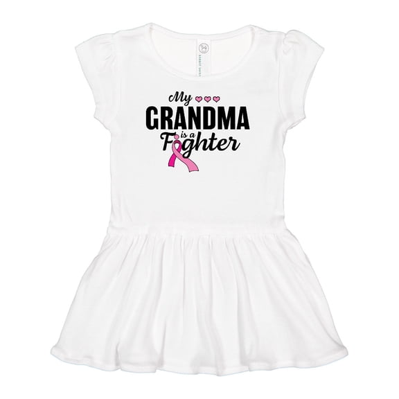 Inktastic Breast Cancer Awareness My Grandma is a Fighter Girls Baby Dress