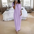 thumbnail image 4 of Admvng Womens Plus Size Maxi Dress Casual T-Shirt Dress Summer Loungewear Home Dress, 4 of 5