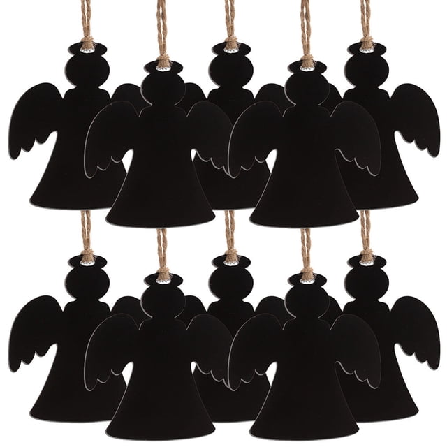 WHAMVOX 10Ud Pizarras De Madera Negras Con Doble Cara Para Manualidades Y