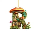 thumbnail image 4 of Holloyiver 26 Initial Letters Mushroom Small Pendant, Acrylic Personalized 26 Letters Mushroom Hanging Ornament, Flat Acrylic Car Pendant Home Decoration Pendant, 4 of 9