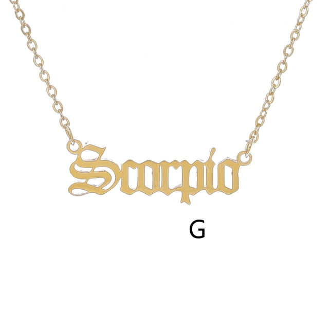 EGNMCR Colliers et Pendentifs Nouvelle Mode Collier 12 Collier Alphabet Anglais Collier Lettre