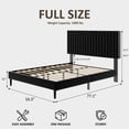 thumbnail image 7 of UHOMEPRO Full Bed Frame, Black Platform Bed Frame with Velvet Upholstered Headboard, No Box Spring Needed, Easy Assembly, 7 of 7