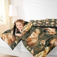 thumbnail image 3 of Erosebridal Kawaii Animal Capybara Full Size Comforter Sets 3 Pieces For Boys Girls,Kids Teens Abstract Vintage Camouflage Bedding Sets,Green Brown,Black Reversible, 3 of 7
